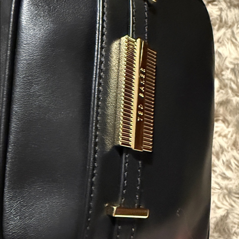 Ted Baker Black Leather Bag with Gold Detail - Picture 10 of 15